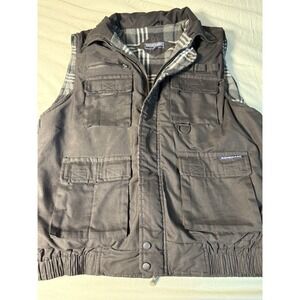 Renegade Outdoor Vest Size L Black Fleece‎ Lined Multi Pocket Utility Workwear